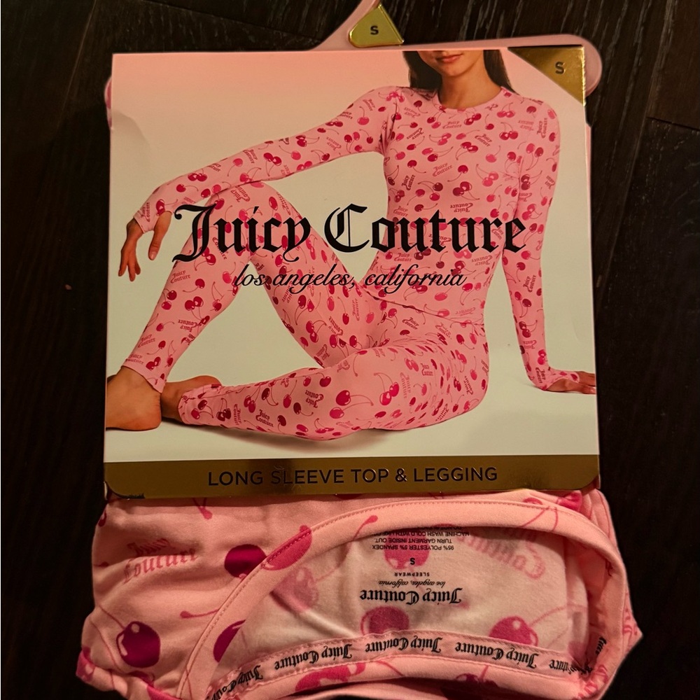 Juicy Couture Pink Cherry Print Pajama Set